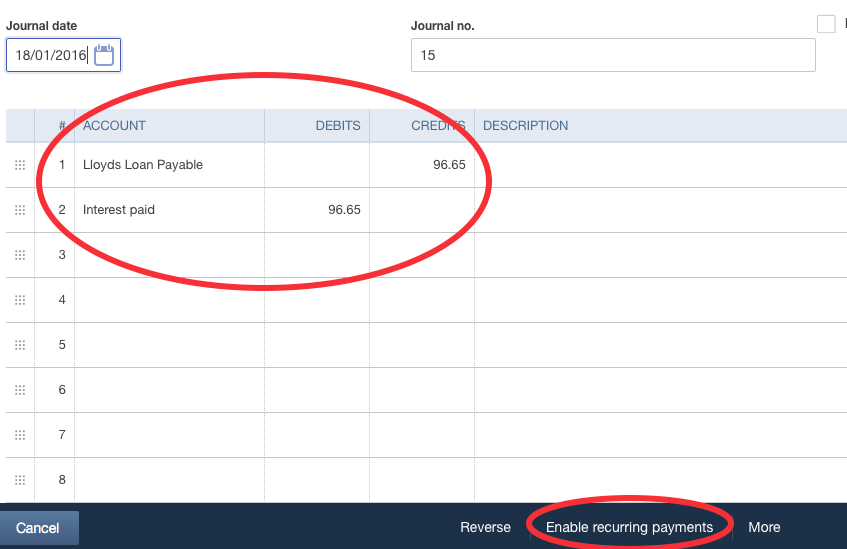 Managing a loan in QuickBooks Online